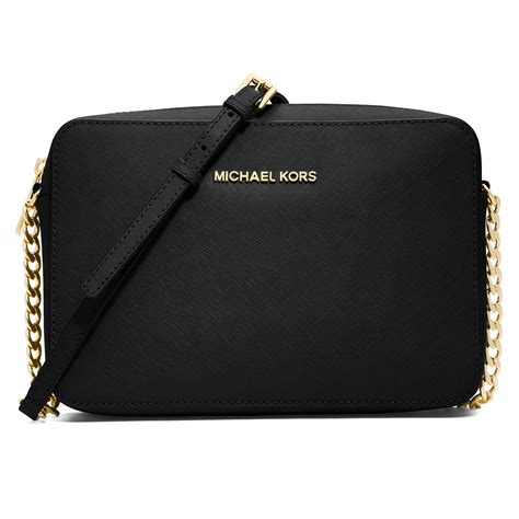 michael kors jet set signature large cross-body bag black|Michael Kors crossbody bag sale.